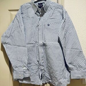 Ariat Men’s Blue Patterned Button-Up Shirt